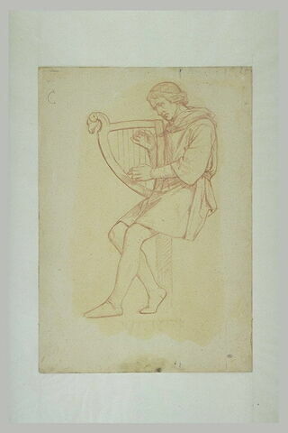 Etude pour le joueur de Lyre assis de la lunette de saint Louis, image 1/1