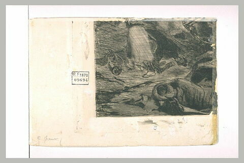 Fragment d'eau-forte avec des cadavres d'hommes et de chevaux, image 2/2