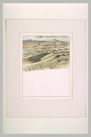 Paysage de collines de sable, et au loin Antar et les esclaves, image 1/1