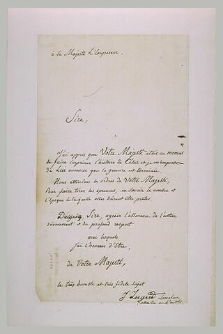 Lettre manuscrite à Napoléon III, image 2/2