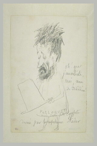 Portrait charge de Pelloquet, en pied