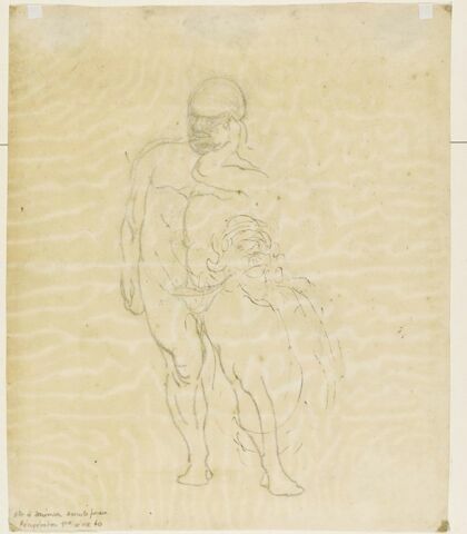 Figure aux cheveux hirsutes et reprise partielle de l'hercule du recto, image 1/2