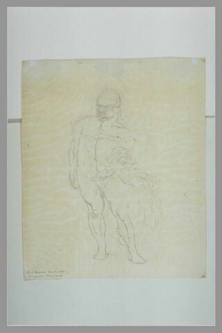 Figure aux cheveux hirsutes et reprise partielle de l'hercule du recto, image 2/2
