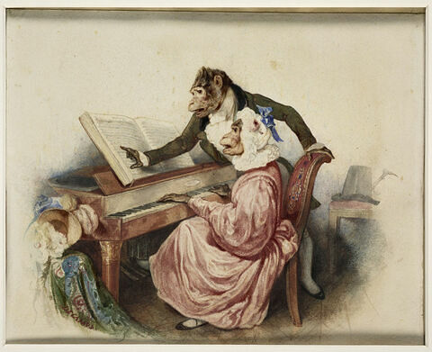 Deux singes au piano, image 1/4