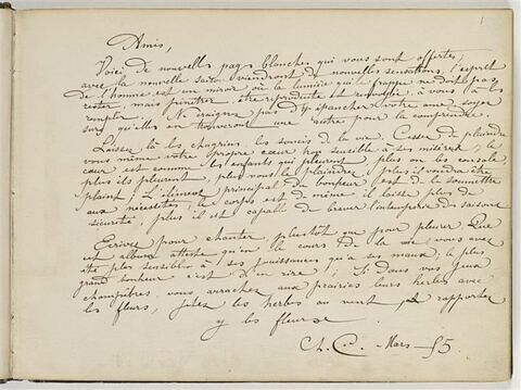 Lettre manuscrite, sans lieu, à ses amis, Fantin-Latour, Ottin, Solon, Legros,...