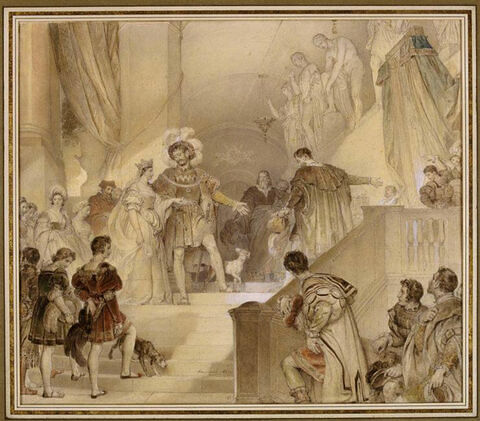 François I reçoit les oeuvres rapportées d'Italie par Primatice