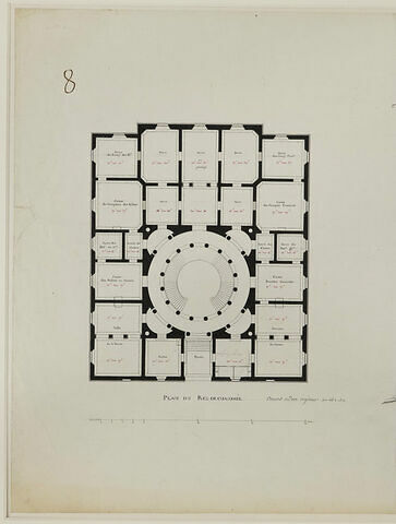 Paris, Caisse d'Escompte : plan du rez-de-chaussée et du premier étage