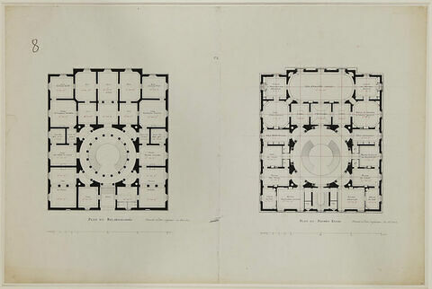 Paris, Caisse d'Escompte : plan du rez-de-chaussée et du premier étage, image 2/2