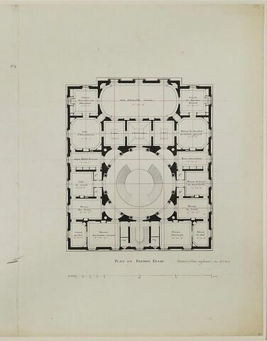 Paris, Caisse d'Escompte : plan du rez-de-chaussée et du premier étage, image 1/1