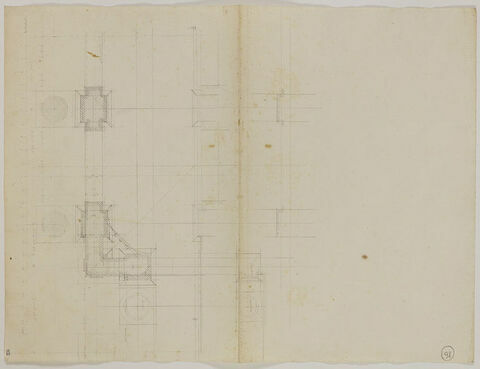 Bordeaux, place publique : portique et ordre et plan au sol