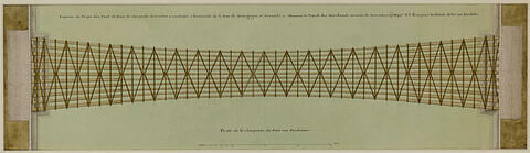 Paris, Pont de bois au sortir de la rue de Bourgogne : plan de la charpente
