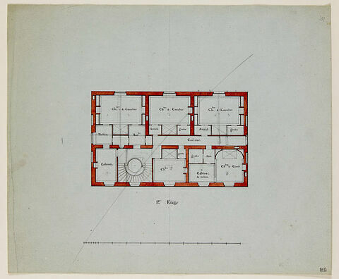 Paris, Hôtel de Monglas : plan du premier étage, image 1/1