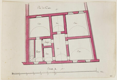 Projet d'hôtel particulier : plan des caves, image 1/1