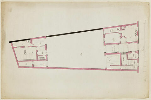 Projet d'hôtel particulier : plan général et plan du rez-de-chaussée, image 1/1