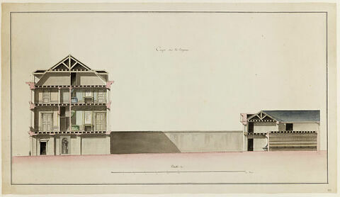 Projet d'hôtel particulier : coupe longitudinale, image 1/1