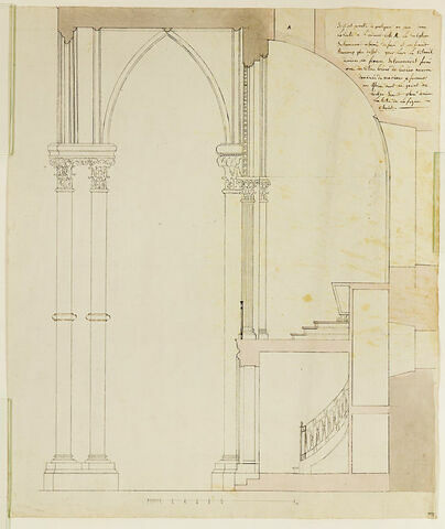 Arras, Cathédrale : coupe longitudinale sur la chapelle d'axe, image 1/1