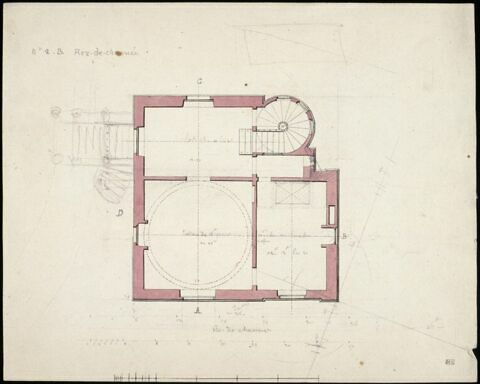Auteuil, Maison d'Hubert Robert : plan du rez-de-chaussée, image 1/1