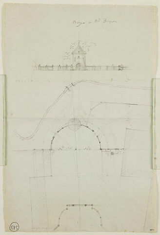 Crecy, petit pigeonnier pour Madame Dupuis : élévation et plan général