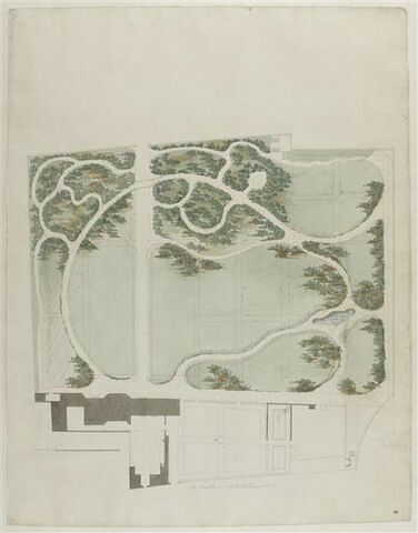 Villemomble, Parc de La Chapelle : plan d'ensemble avec le jardin