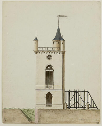 Projet de pavillon gothique : élévation latérale, image 1/1