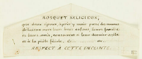 Domaine de Cantiers, Bosquet religieux : inscriptions