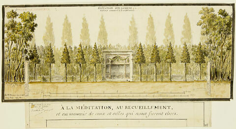 Domaine de Cantiers, Bosquet religieux, Cabinet de méditation : élévation, image 1/1
