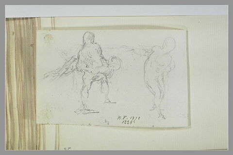 Un groupe de deux figures nues, de dos ; figure nue, de dos, image 1/1