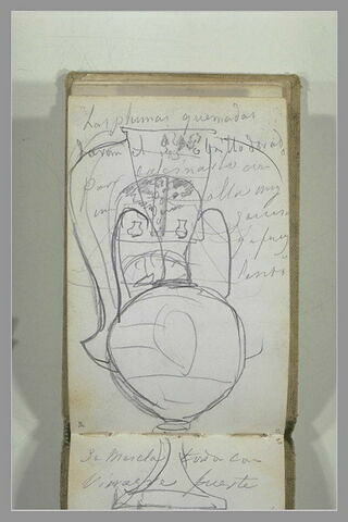 Vase et annotation manuscrite