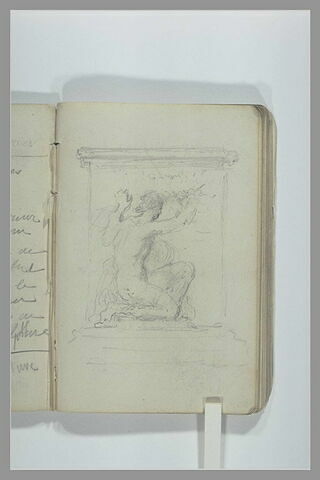 Projet d'un monument funéraire avec un homme écrivant, image 1/1
