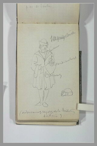 Sergent de ville debout et indications manuscrites, image 1/1