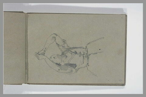 Femme, vue à mi-corps, les mains jointes au-dessus de sa tête, image 1/1