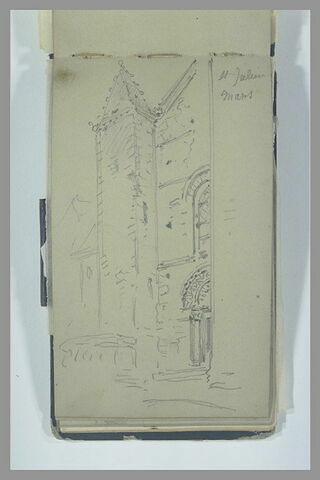 Vue de la moitié de la façade de la cathédrale Saint-Julien, au Mans, image 1/1