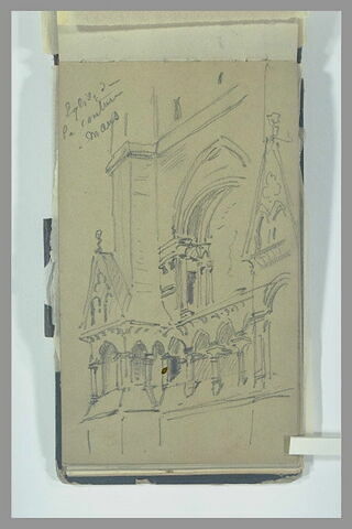 Vue partielle de la façade de l'église de la Couture, au Mans