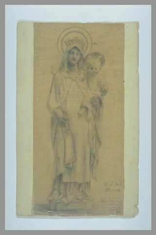 Copie d'une Vierge à l'Enfant sculptée, image 2/2