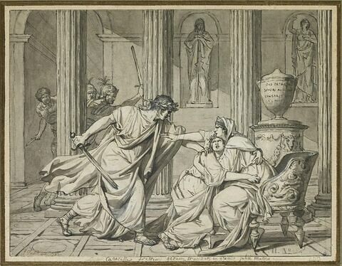 Caracalla tuant son frère Geta dans le sein de sa mère