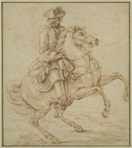 Cavalier sur un cheval piaffant ou caracolant, image 1/1