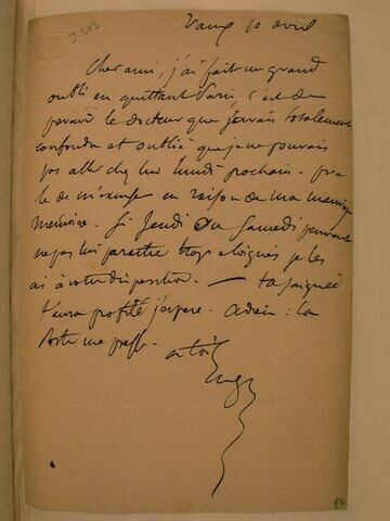 10 avril (1834), Vaux, à J.B. Pierret