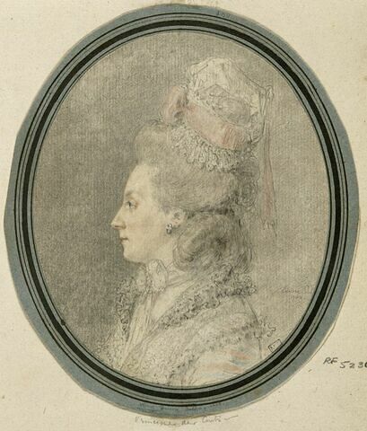 Portrait de la princesse de Conti, de profil à gauche