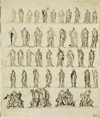 Etudes de quarante statues et  groupes, sur cinq registres, image 1/1