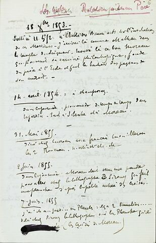 Extraits de notes de Delacroix relatives à Adolphe Moreau