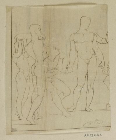 Etudes de nu pour le tableau Thésée reconnu par son père, image 1/1