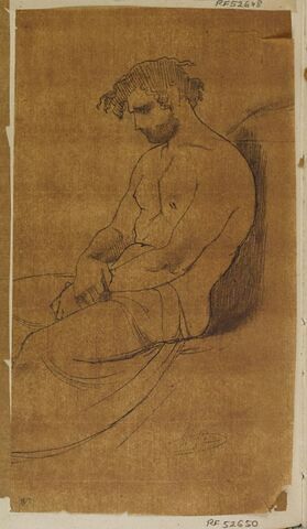 Homme nu assis, étude pour Euripide