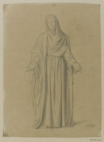 Femme debout, drapée, étude pour une Vierge de Douleur