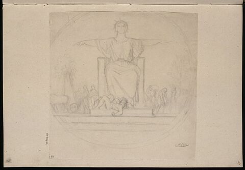 Femme assise, les bras ouverts, étude pour la République, image 2/2