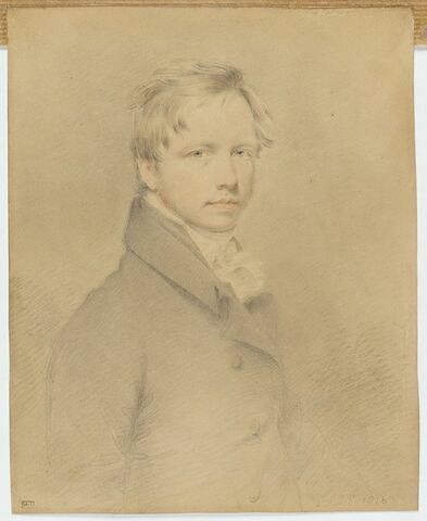 Portrait de jeune homme, en buste, de trois quarts vers la droite