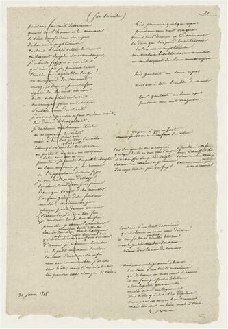 Notes datées du 31 janvier 1808