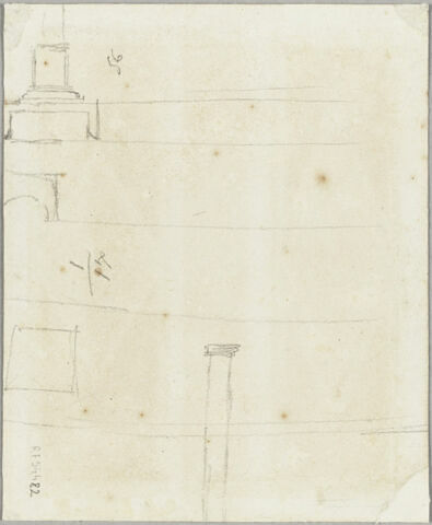 Projet de décor de boiserie : deux panneaux rectangulaires horizontaux ornés de figures féminines drapées à l'intérieur de losanges, sur fond rouge, image 3/3