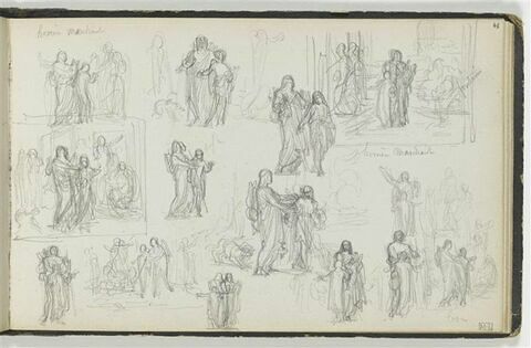 Etudes de scènes tirées de la vie d'Homère ; annotations manuscrites