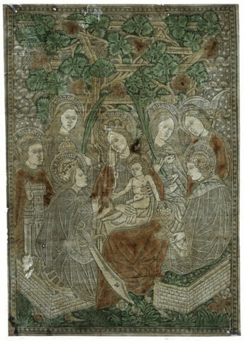 La Vierge et l'enfant Jésus entourés de six saintes, image 2/3