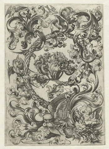 Ornement de feuillage avec hibou, image 1/3